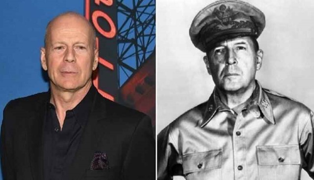Bruce-Willis-e-o-General-Douglas-MacArthur Os 10 famosos que se parecem com personalidades do passado