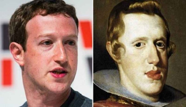 Mark-Zuckerberg-e-Philip-IV Os 10 famosos que se parecem com personalidades do passado