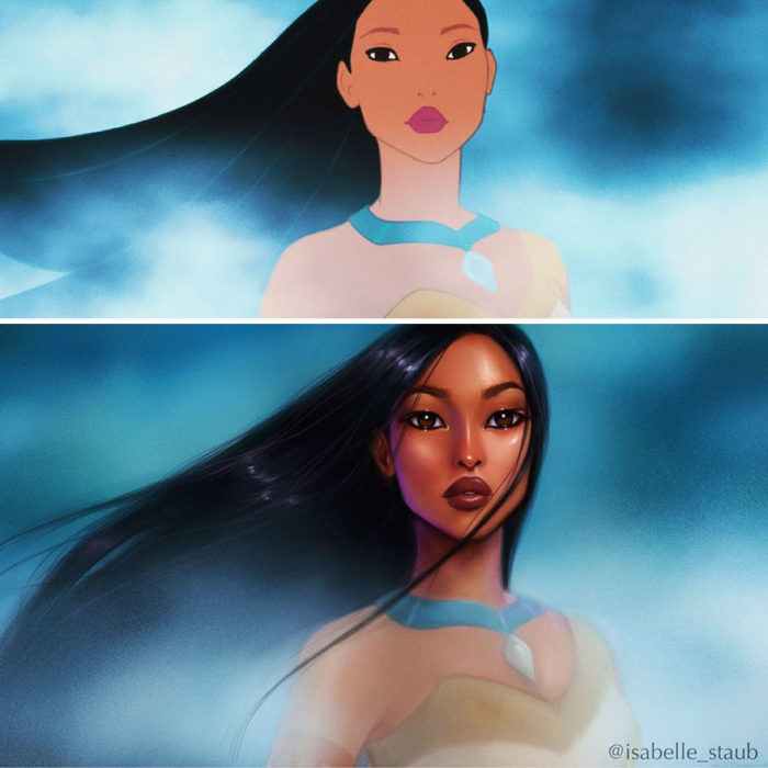 Pocahontas-–-Pocahontas Os 21 personagens recriados por Ilustradora
