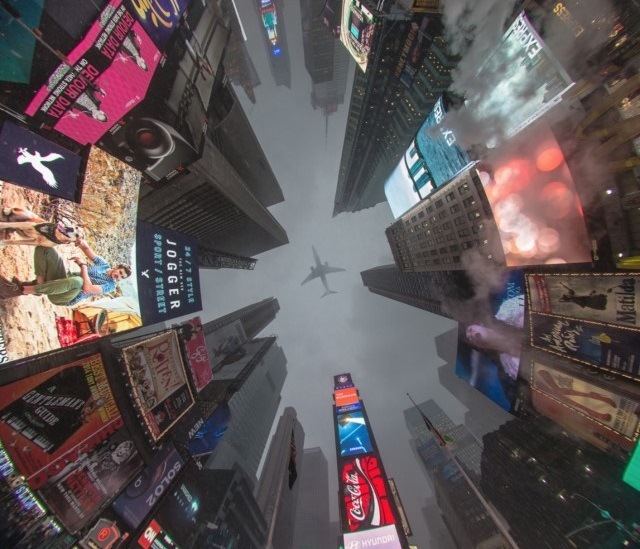Times-Square-EUA-vista-por-baixo As 21 incríveis fotos sem o uso do Photoshop